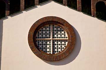 Image showing rose window  lombardy     in  the castellanza  old   church   cl