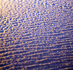 Image showing africa the brown sand dune in   sahara morocco desert line