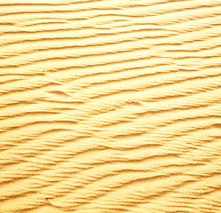 Image showing africa the brown sand dune in   sahara morocco desert line