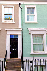 Image showing notting     in london   and antique blue  wall  