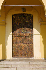 Image showing door   in italy  lombardy   column  the milano  