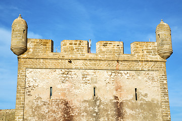 Image showing  brick in old construction  africa    the tower near sky