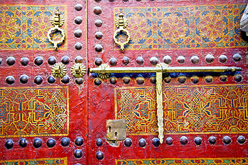 Image showing metal rusty  brown    morocco in africa   and safe padlock 