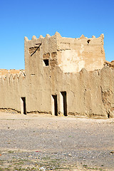 Image showing hill   in morocco the old contruction          brick wall
