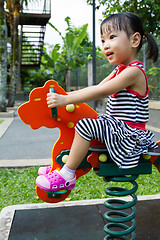 Image showing Asian Kid Riding at Park