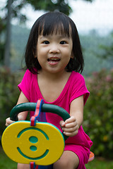 Image showing Asian Kid Riding at Park