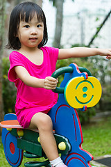 Image showing Asian Kid Riding at Park