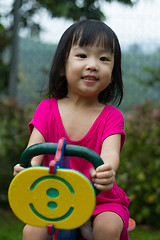 Image showing Asian Kid Riding at Park