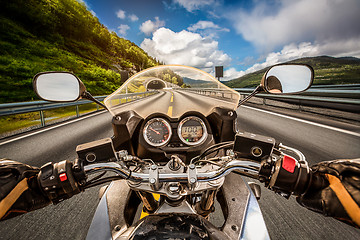 Image showing Biker First-person view