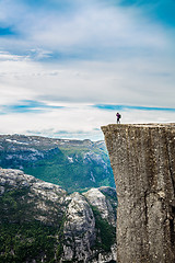 Image showing Nature photographer Preikestolen or Prekestolen