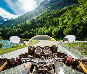 Image showing Biker First-person view