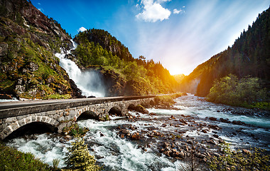 Image showing Latefossen waterfall Norway