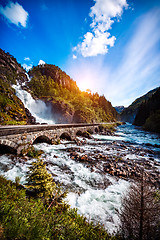 Image showing Latefossen waterfall Norway