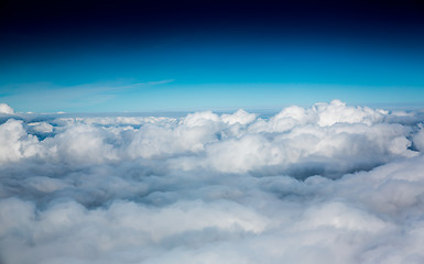 Image showing bird\'s-eye view blue sky with clouds