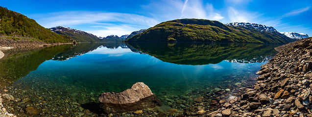 Image showing Panorama Beautiful Nature Norway.