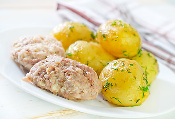 Image showing potato and cutlets