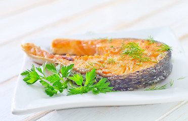 Image showing fried salmon