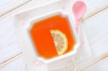 Image showing jasmin tea with lemon