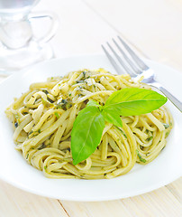 Image showing pasta with basil