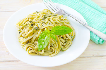 Image showing pasta with basil