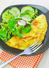 Image showing omelette with salad
