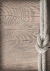 Image showing rope on wooden background