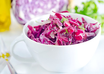 Image showing salad with blue cabbage