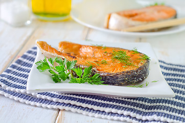 Image showing fried salmon