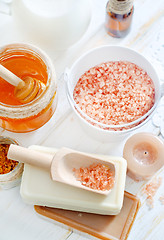 Image showing aroma soap and salt