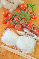 Image showing rice noodles and tomato