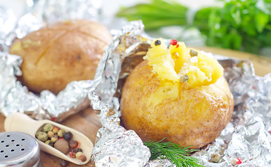 Image showing baked potato in foil