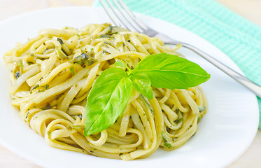 Image showing pasta with basil