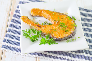 Image showing fried salmon