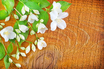 Image showing jasmin on wooden background