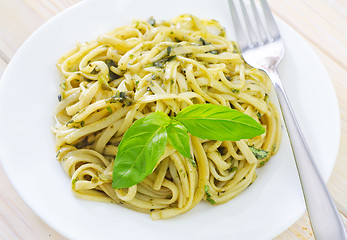 Image showing pasta with basil