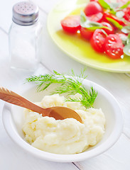 Image showing Mushed potato in the white bowl