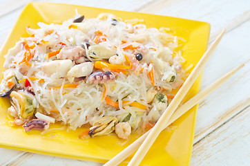 Image showing rice noodle with sefood