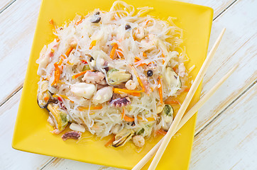 Image showing rice noodle with sefood