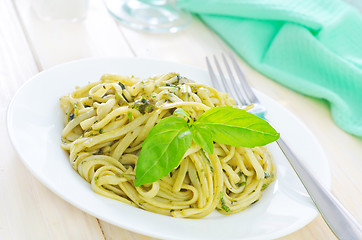 Image showing pasta with basil