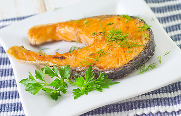 Image showing fried salmon