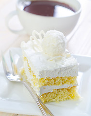 Image showing Cake with coffee