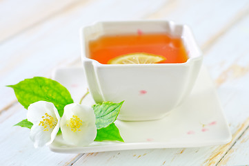 Image showing jasmin tea with lemon