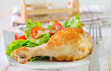 Image showing fried chicken leg