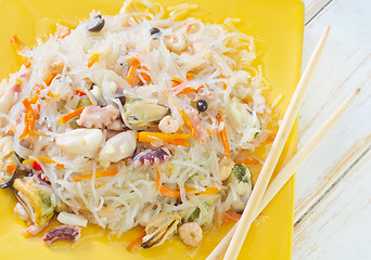 Image showing rice noodle with sefood