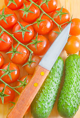 Image showing cucumber and tomato