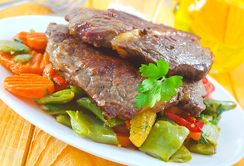 Image showing baked meat with vegetables