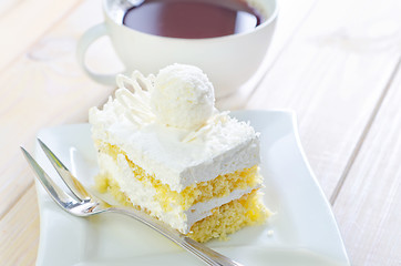 Image showing Cake with coffee