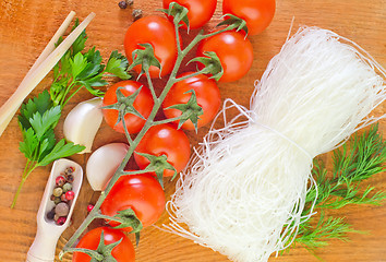 Image showing rice noodles and tomato