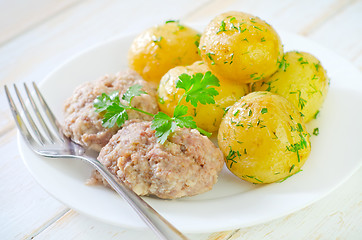 Image showing potato and cutlets