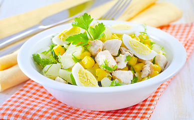 Image showing Fresh salad with chicken